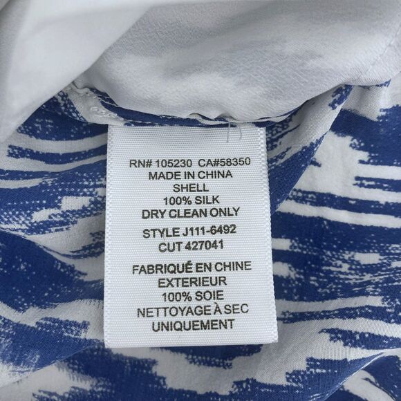 Joie Layana Silk Shorts L Blue White Ikat Print EUC - Picture 10 of 11